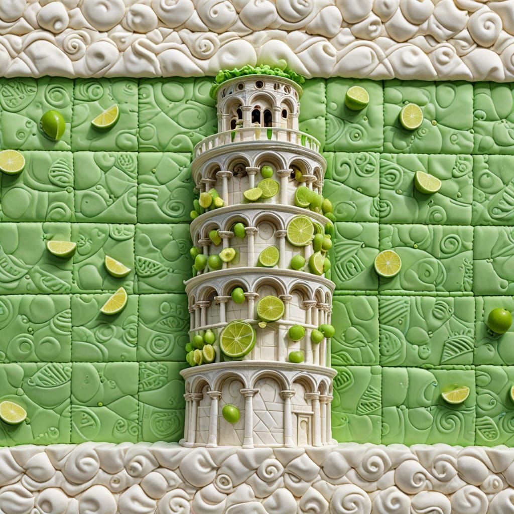 Textured Quilt Art: Tower of Pisa and Limes