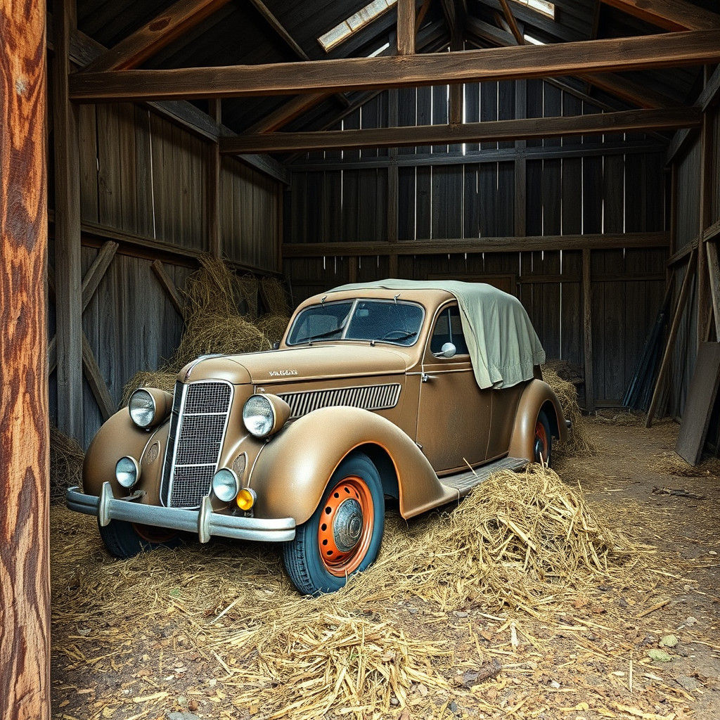 Vintage 1940 Vauxhall 10-4 Barn Find in Hyperrealism