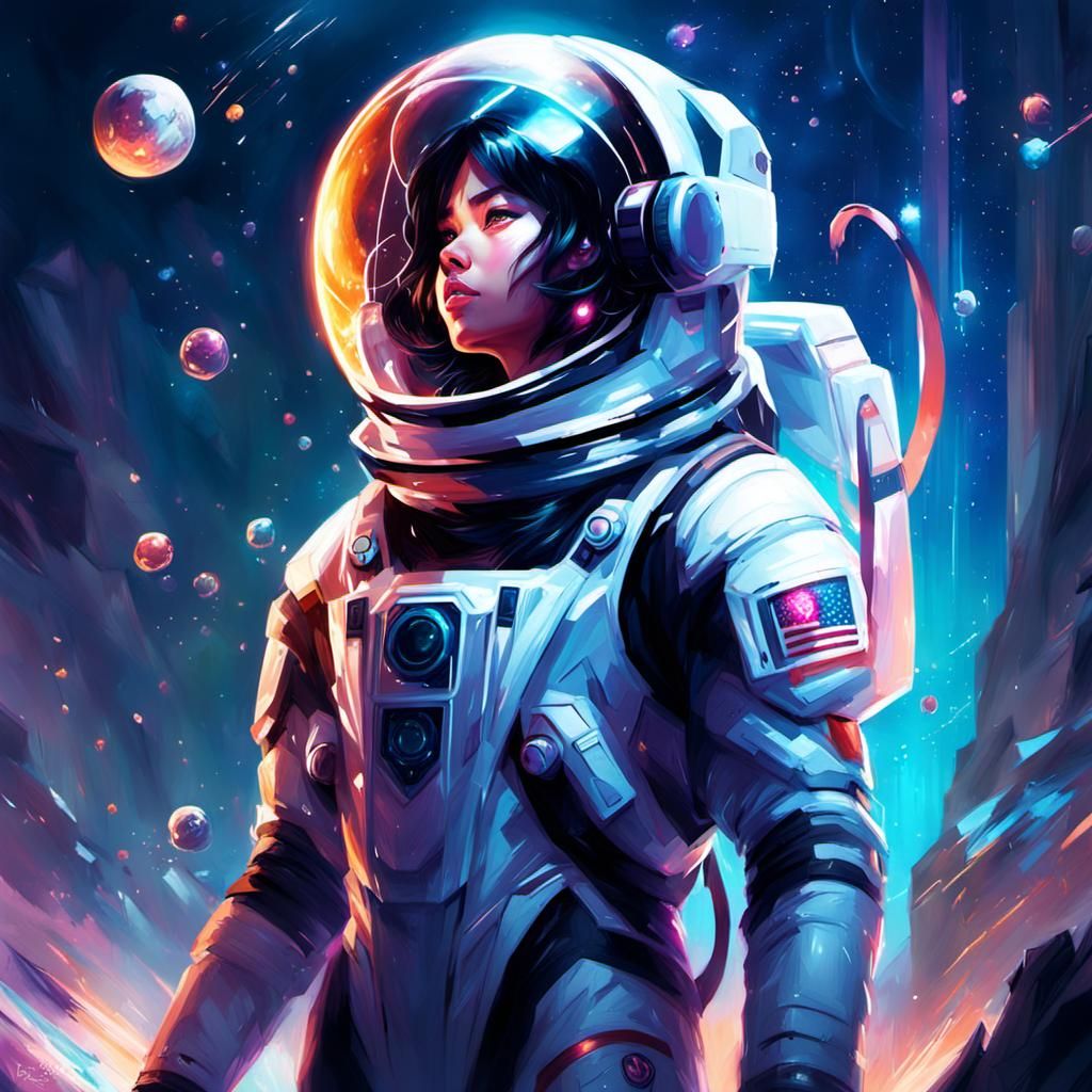 Futuristic Astronaut in Ecstatic Alchemy, Digital Art
