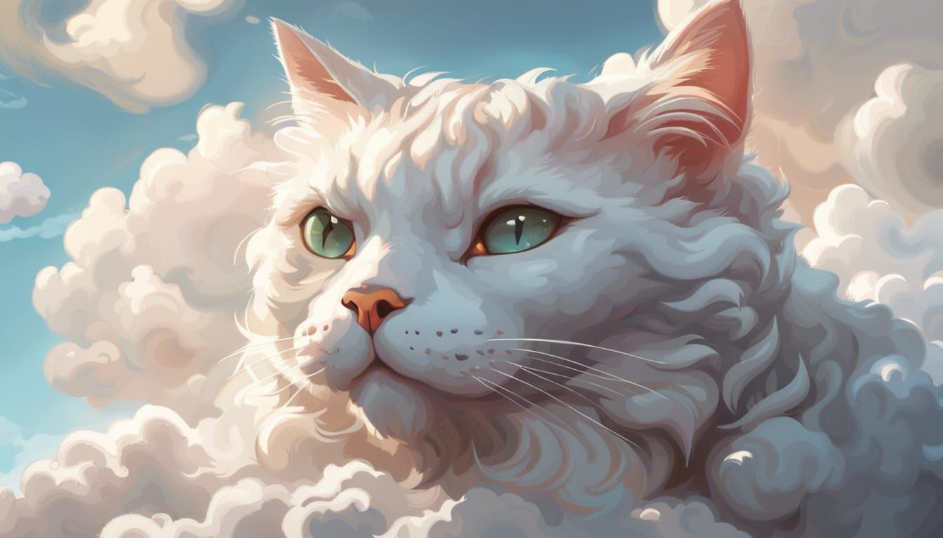 Cat-Shaped Cumulus Clouds in the Sky