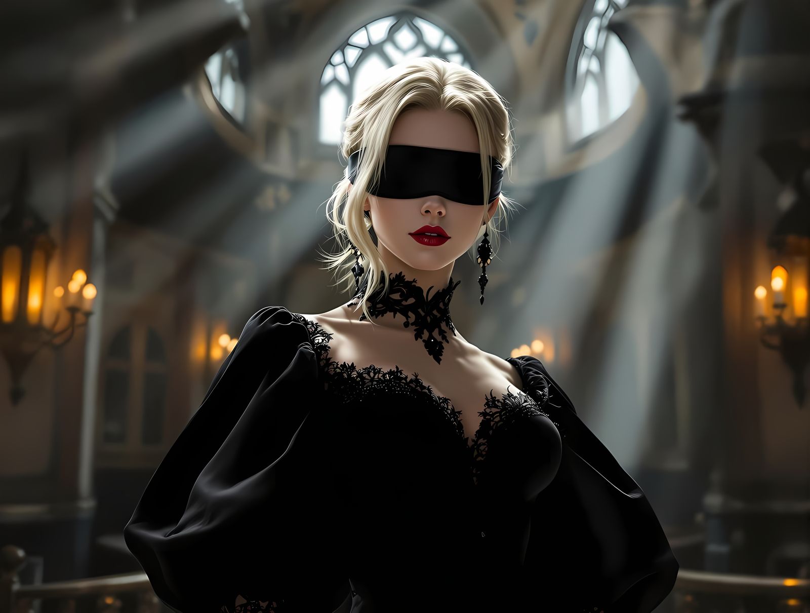 Elegant Gothic Mystery in Anime-Inspired Style