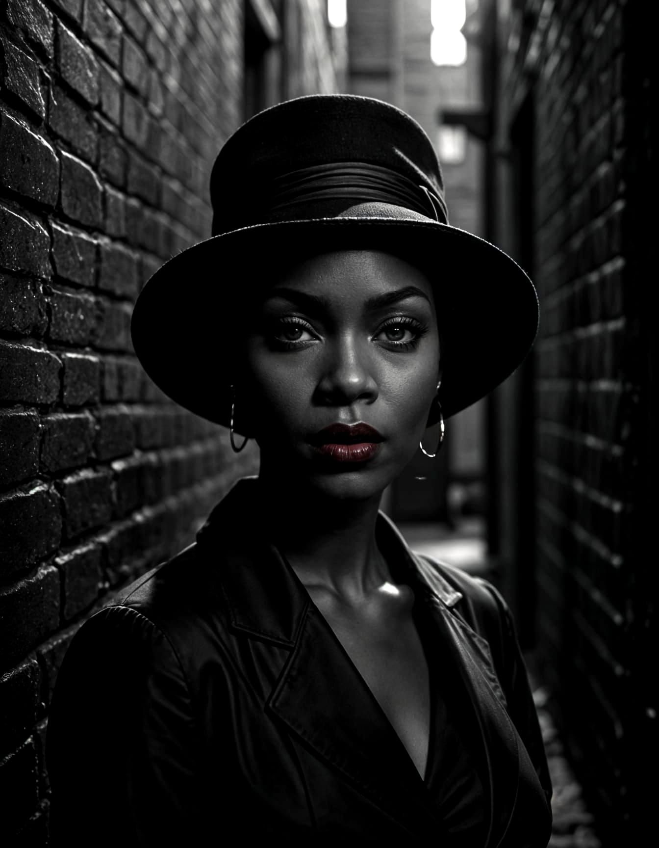 Film Noir Portrait of an African American Woman
