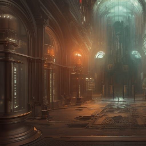 Ornate Clock in Victorian Metallic Style