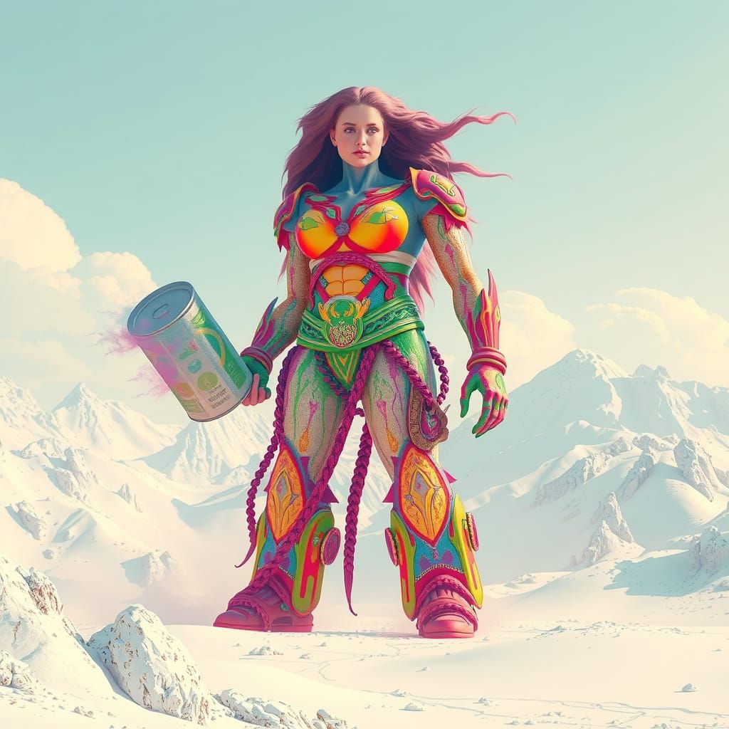 Rainbow Paint Titan Illuminates White World