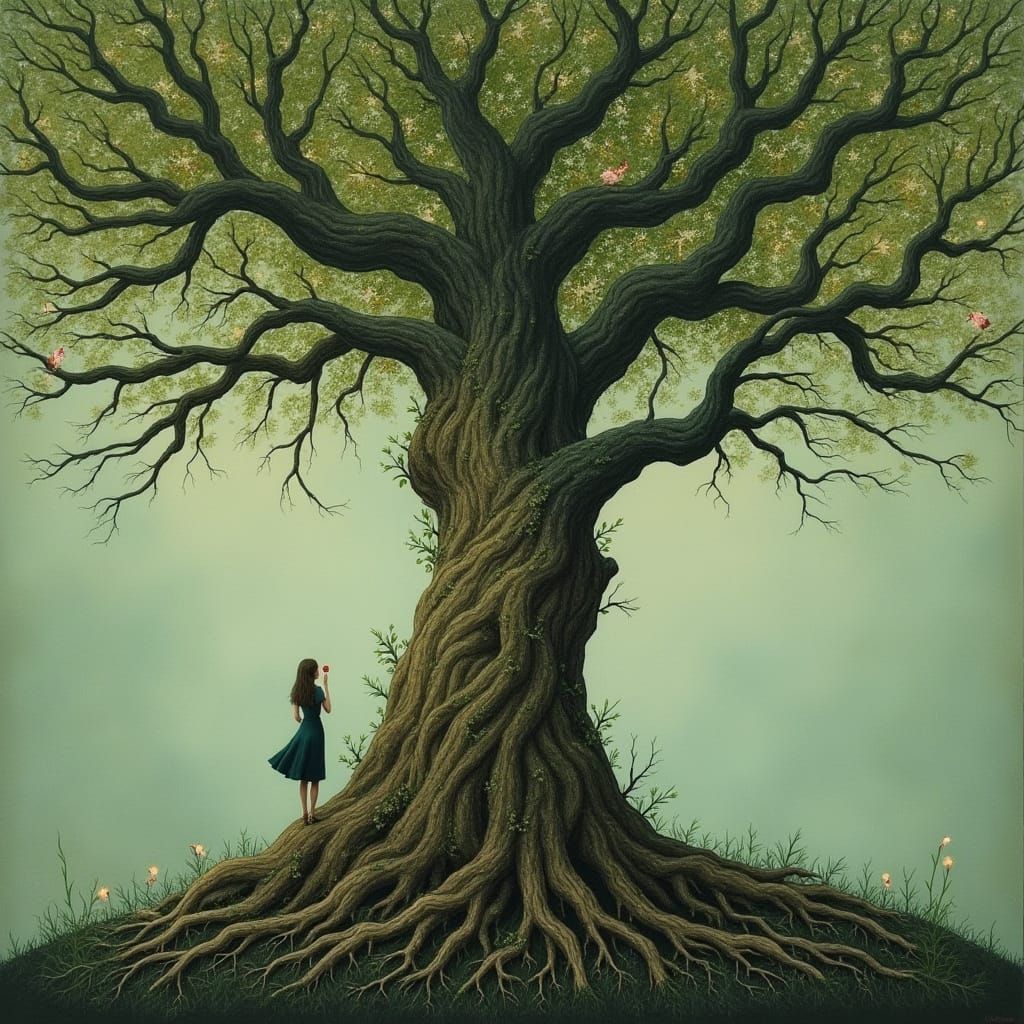 Earthly Wisdom Poetry Book Cover in Whimsical Style