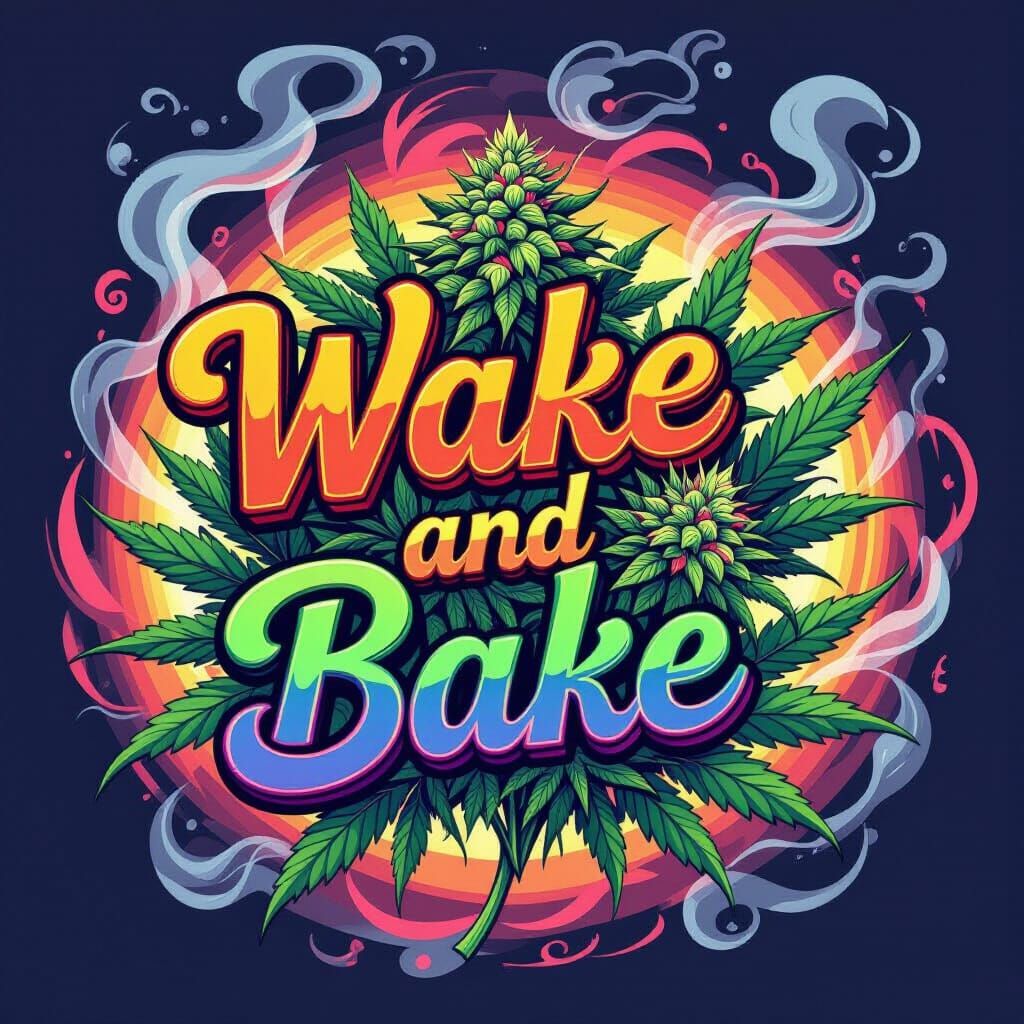 Psychedelic Wake and Bake Marijuana Art
