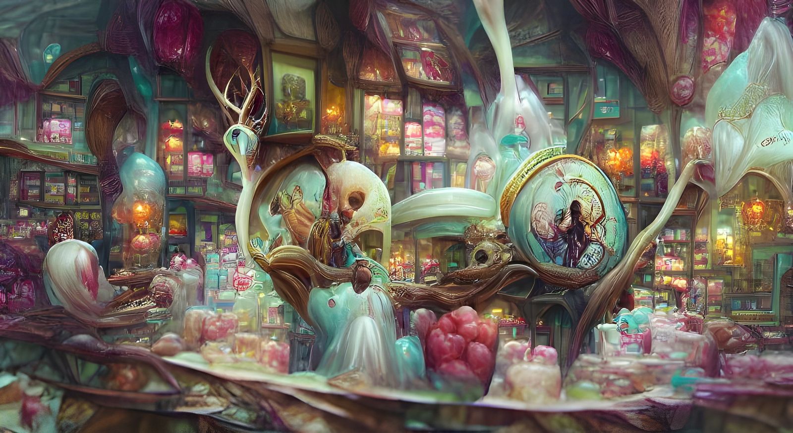 Old Fashioned Candy Shop: Fantasy Illustration