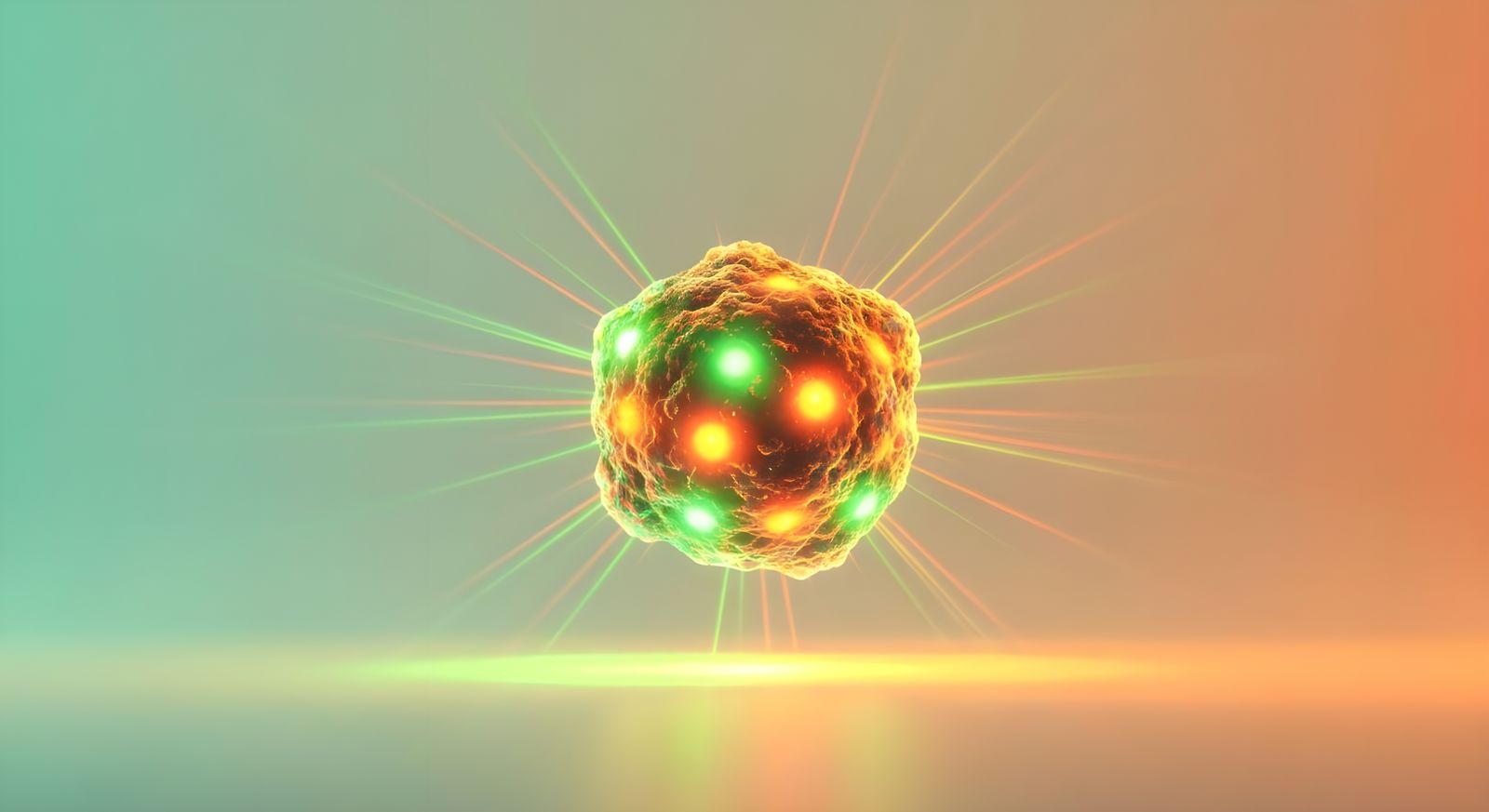 Fluorescent Particle in Synthwave Gouache Style