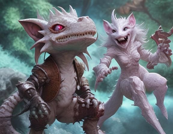 White Kobold in Anime-Inspired D&D Style