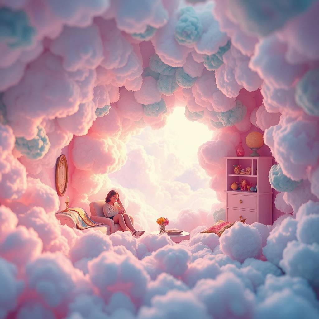 Miniature Dream Room on Cotton Candy Clouds