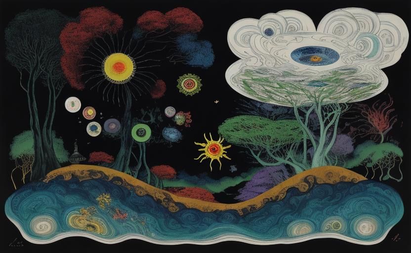 Stormy Wind Swept Landscape in Dark Fantasy Style