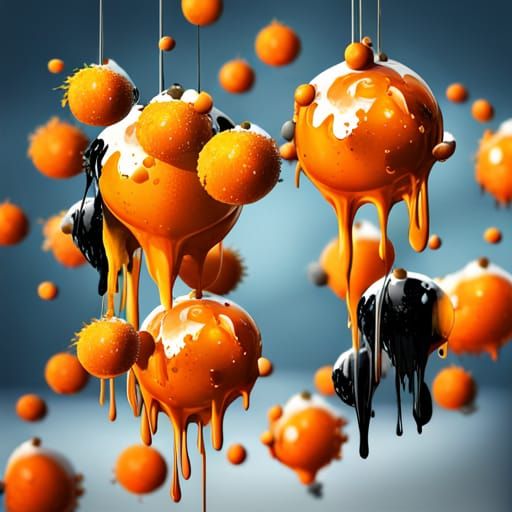 Glossy Panda Paint Splatter: 3D Digital Art