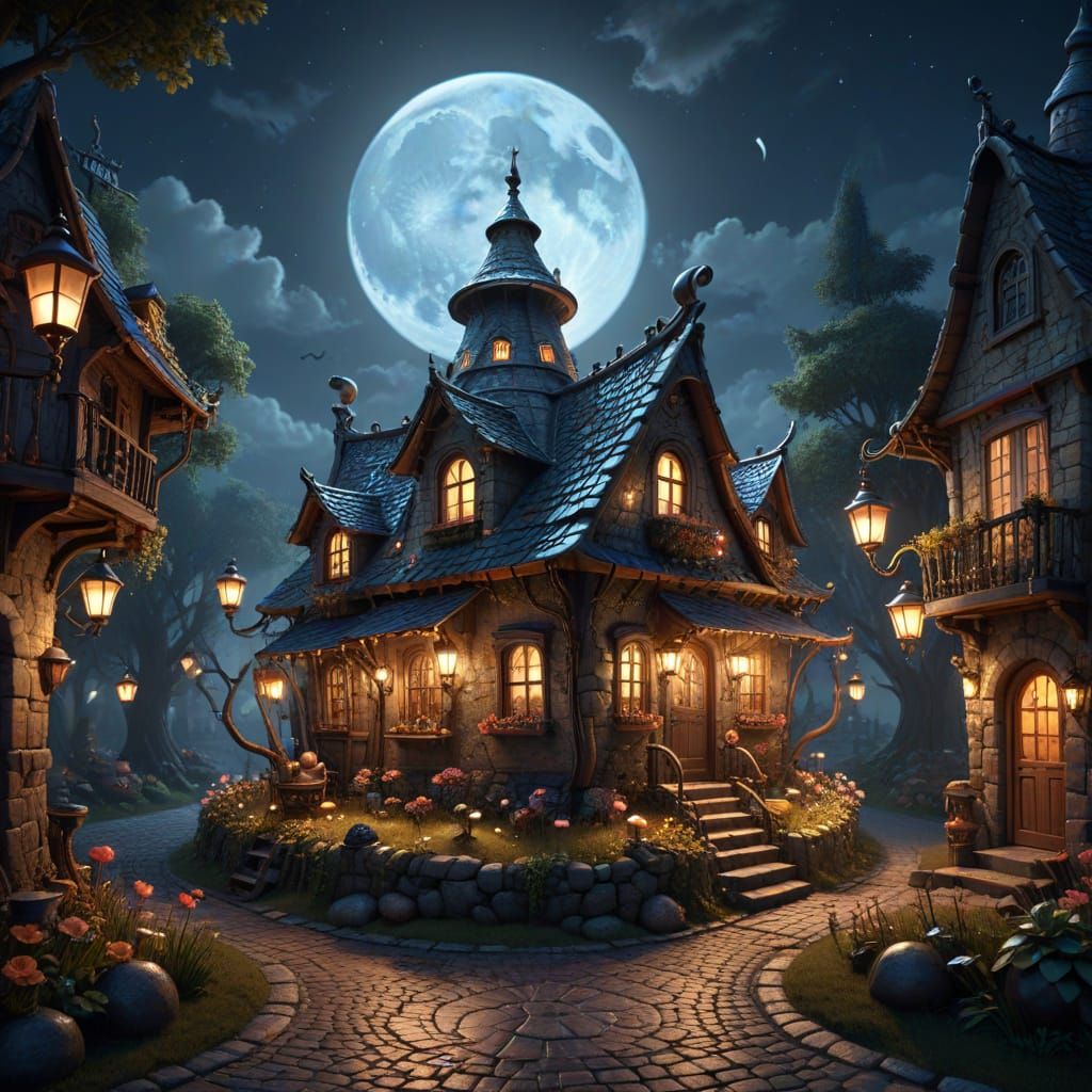 Whimsical Teapot House in Fantasy Village