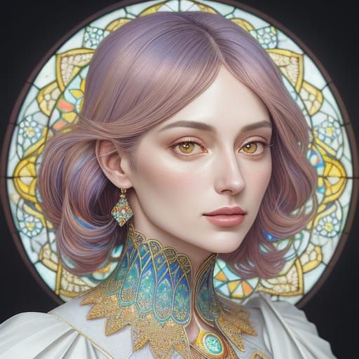 Beautiful Cel-Shaded Portrait with Origami Inspiration
