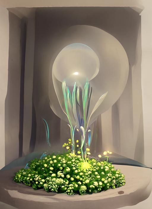 Bioluminescent Flowers in Depressurized Research Bubble