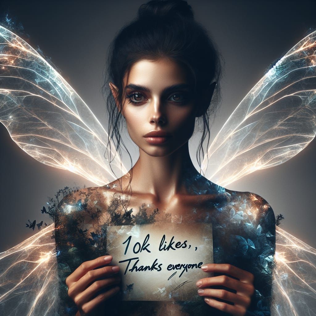 Ethereal Dark Fairy Woman Celebrates 10K Likes