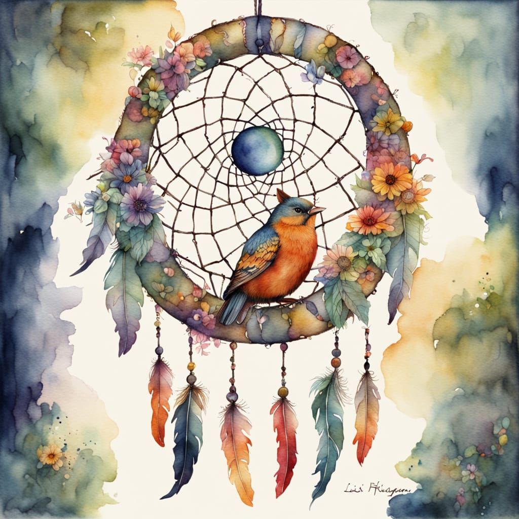 Dreamcatcher in Whimsical Watercolour