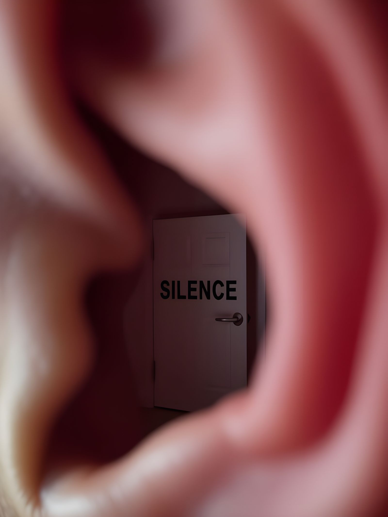 Surreal Ear Interior with Silence Doorway