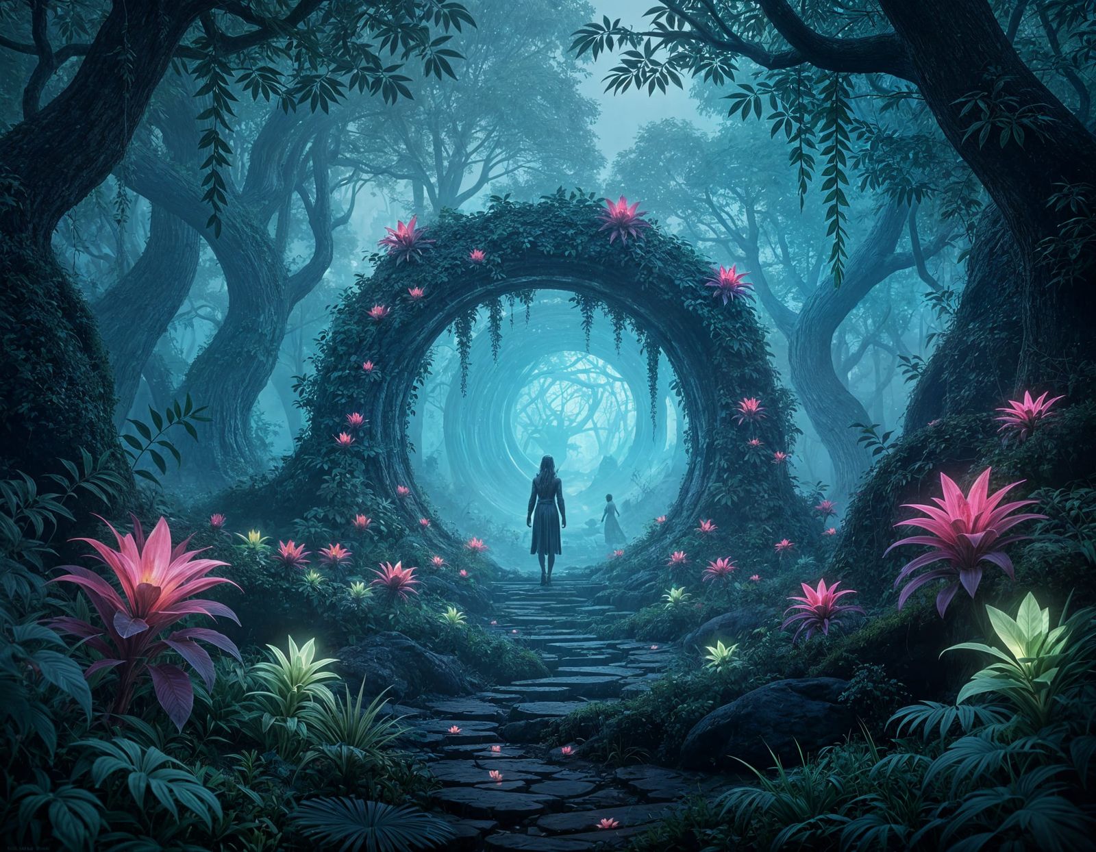 Mystical Portal Reveals Vibrant Alien World