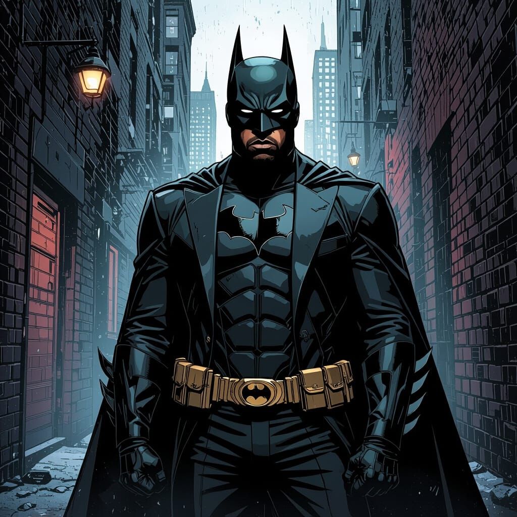 Jay Z as Batman in Dark Gotham Alley