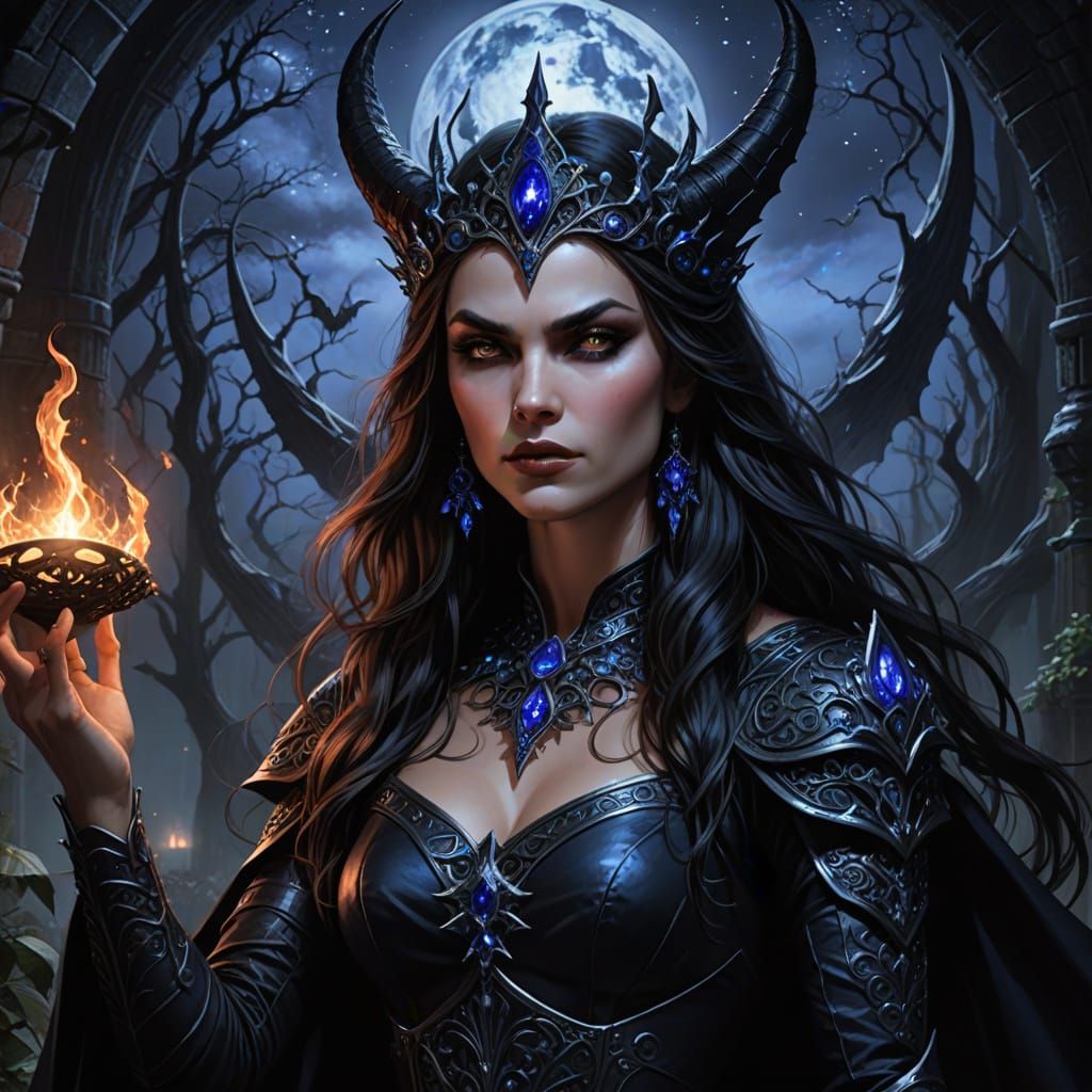 Enchantress Conjures Lilith Queen of the Night in Mystical S...