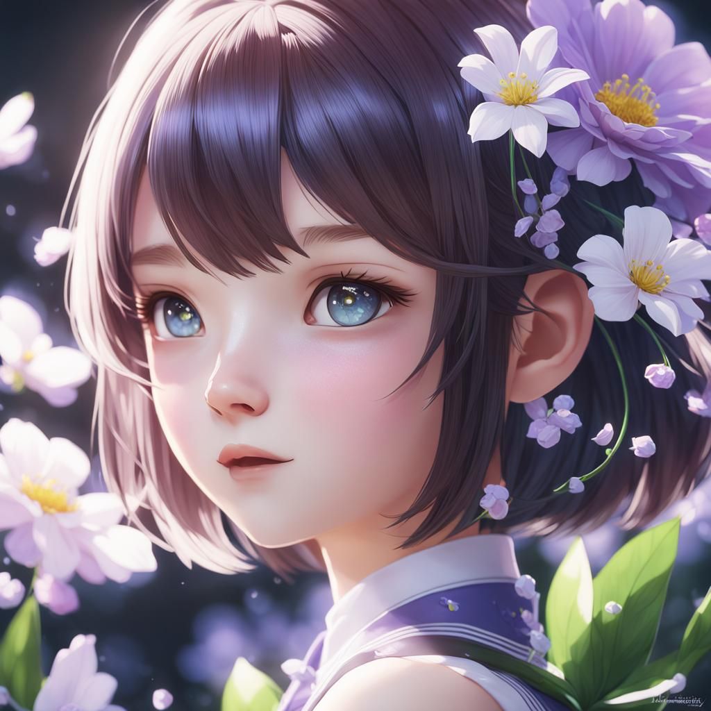 Detailed 3D Anime Art of Vivisteria Flower