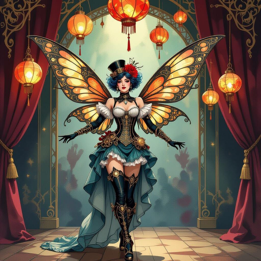 Art Nouveau Punk Showgirl Performance