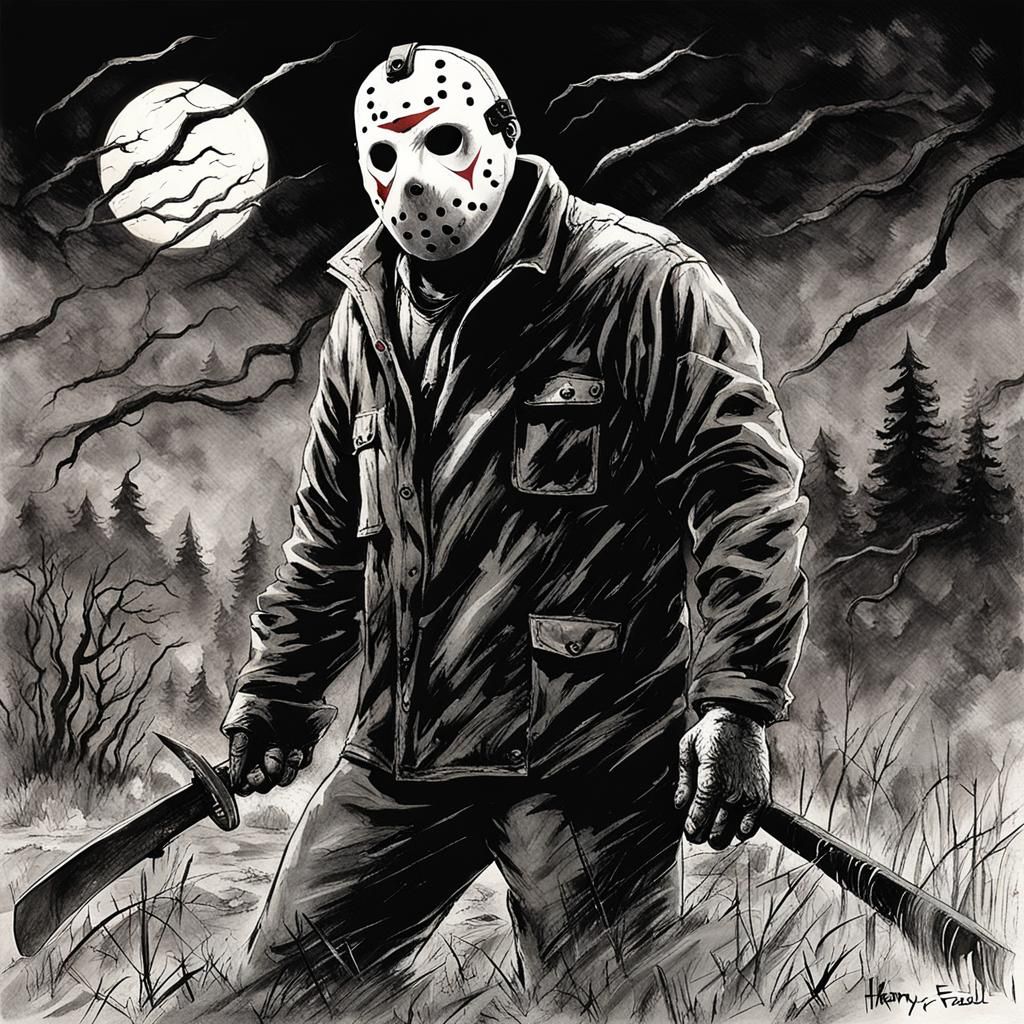 Jason Voorhees in a Haunting Nightmare Scene