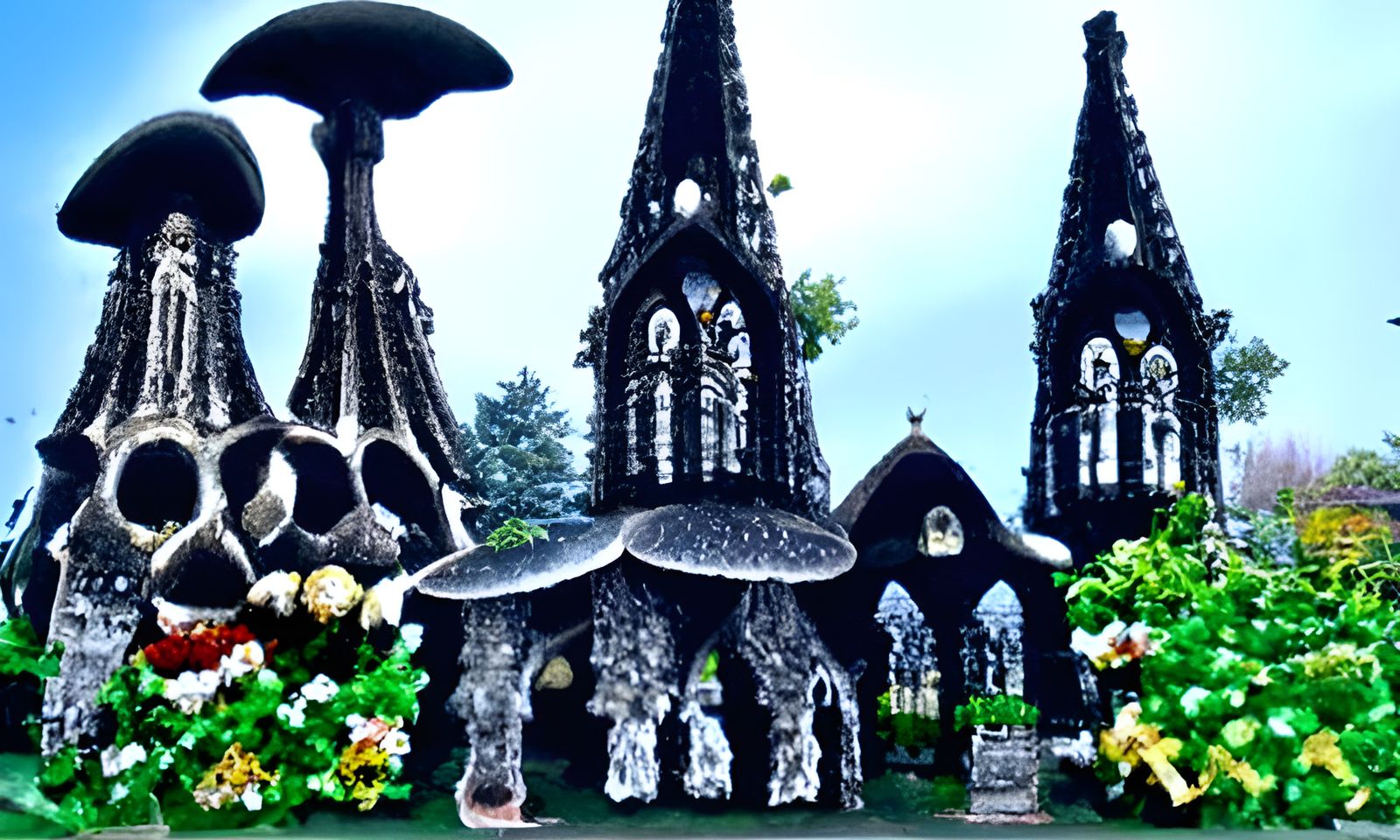 Gothic Church with Mushroom Garden