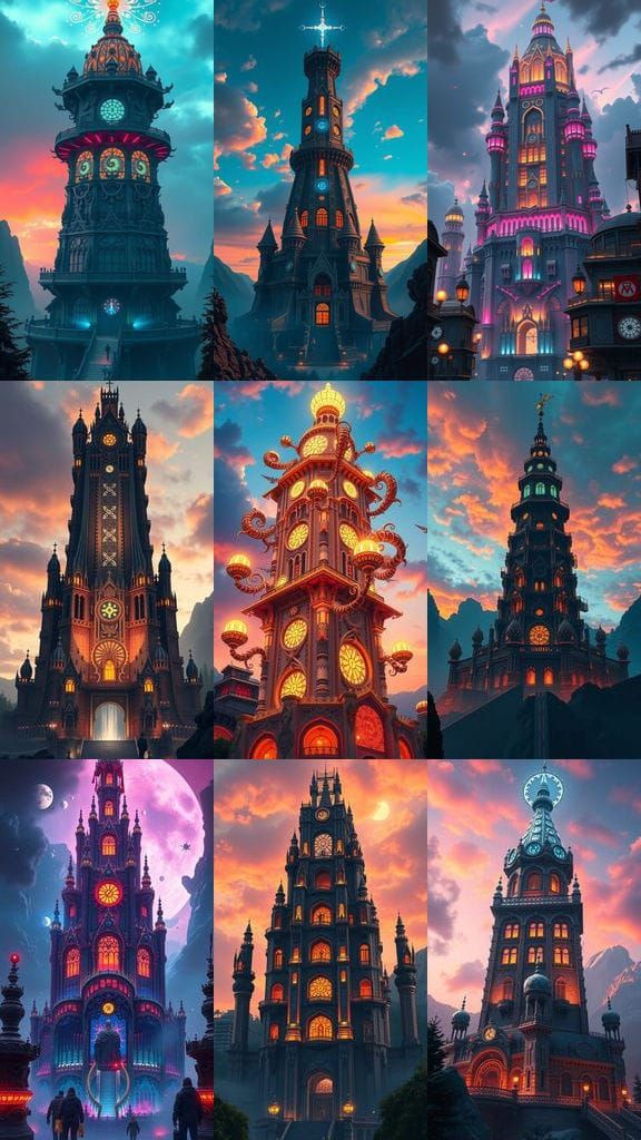 Surreal Fantasy Tower in Deep Color