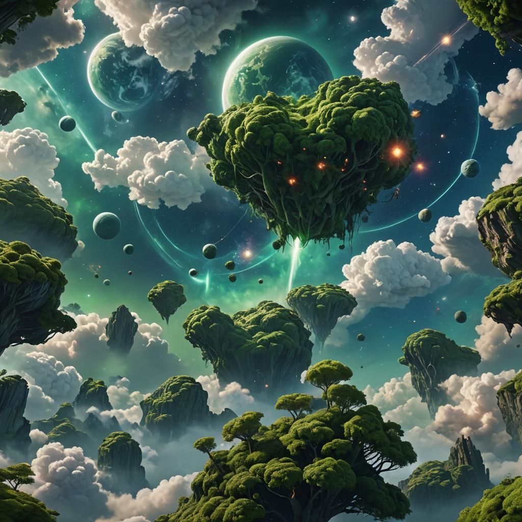 Angelic View of Earth from Space in Fantasy Art