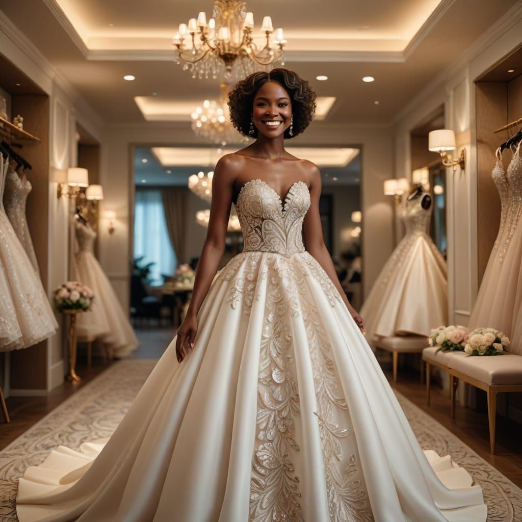 Elegant Wedding Dress with Flower Girl in Pastel Glow