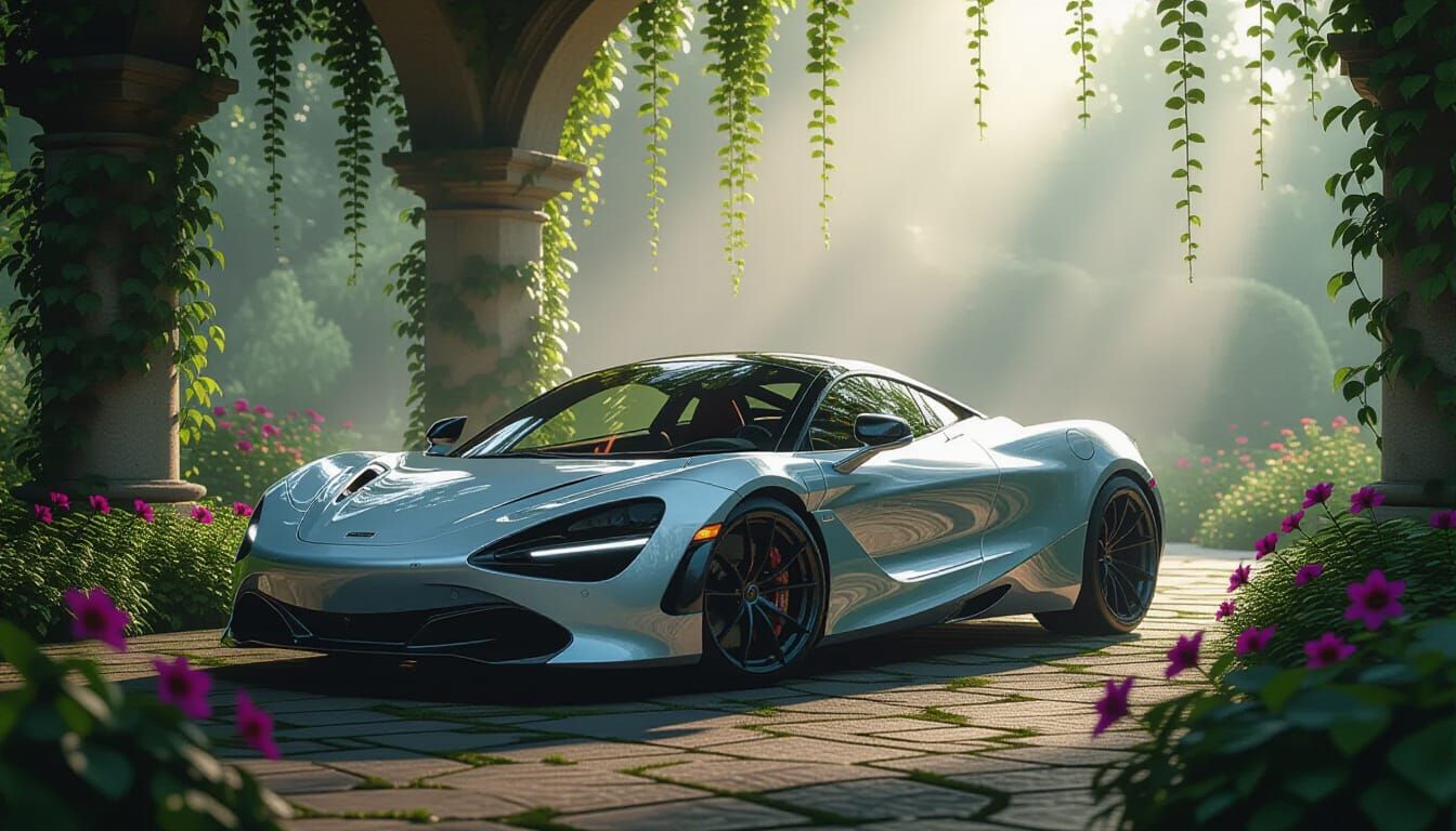 McLaren 720S in Misty Garden, Nature Reclaiming Car