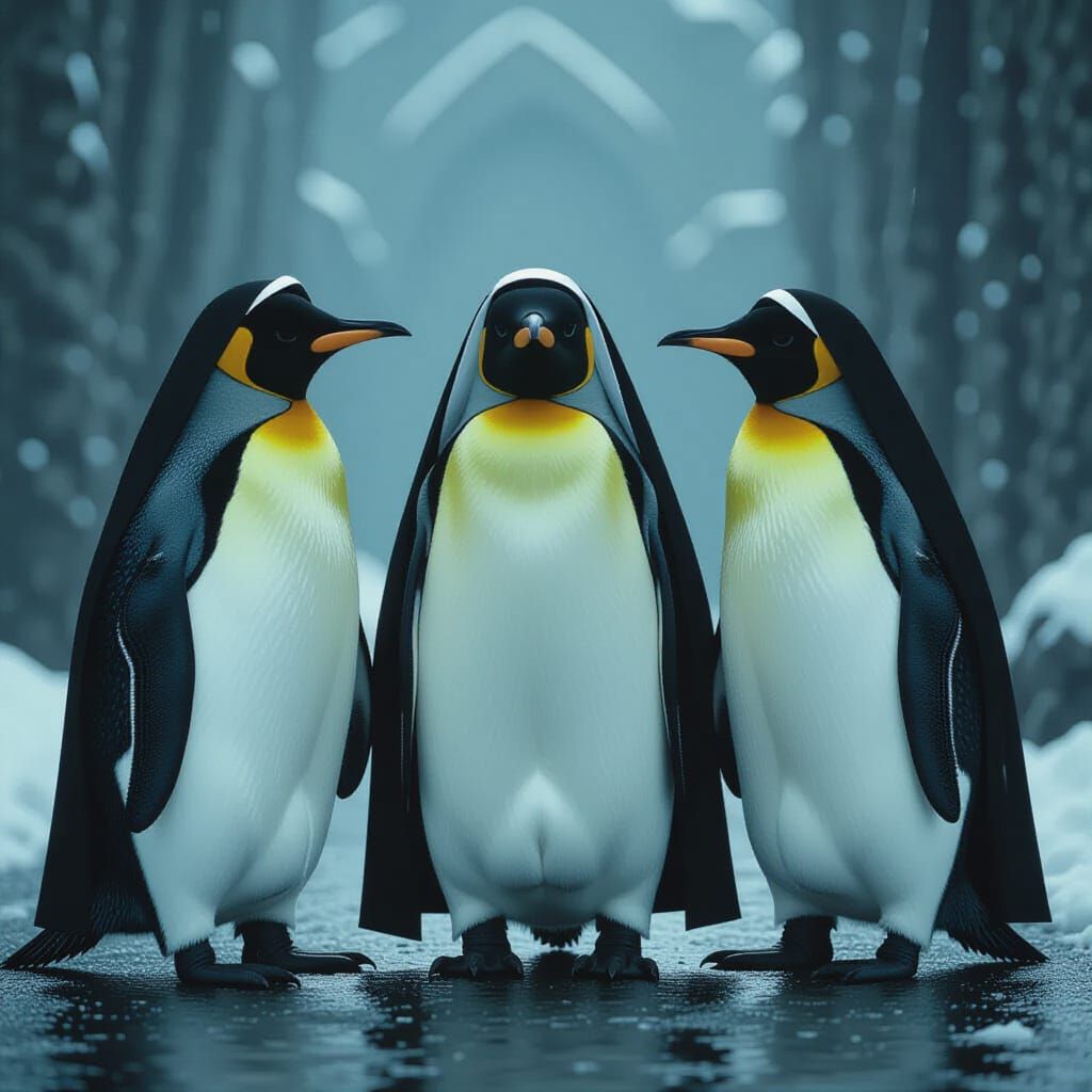Penguin Nuns in Defiant Cinematic Pose