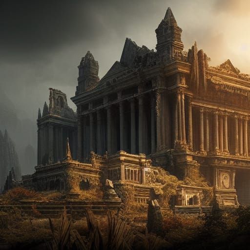 Epic Ruin in Dramatic Digital Matte Painting