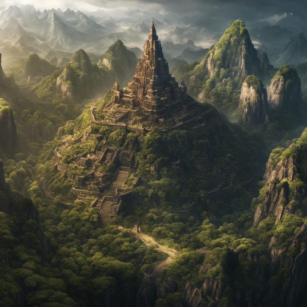 Lost Civilization Ruins on Jungle Mountain