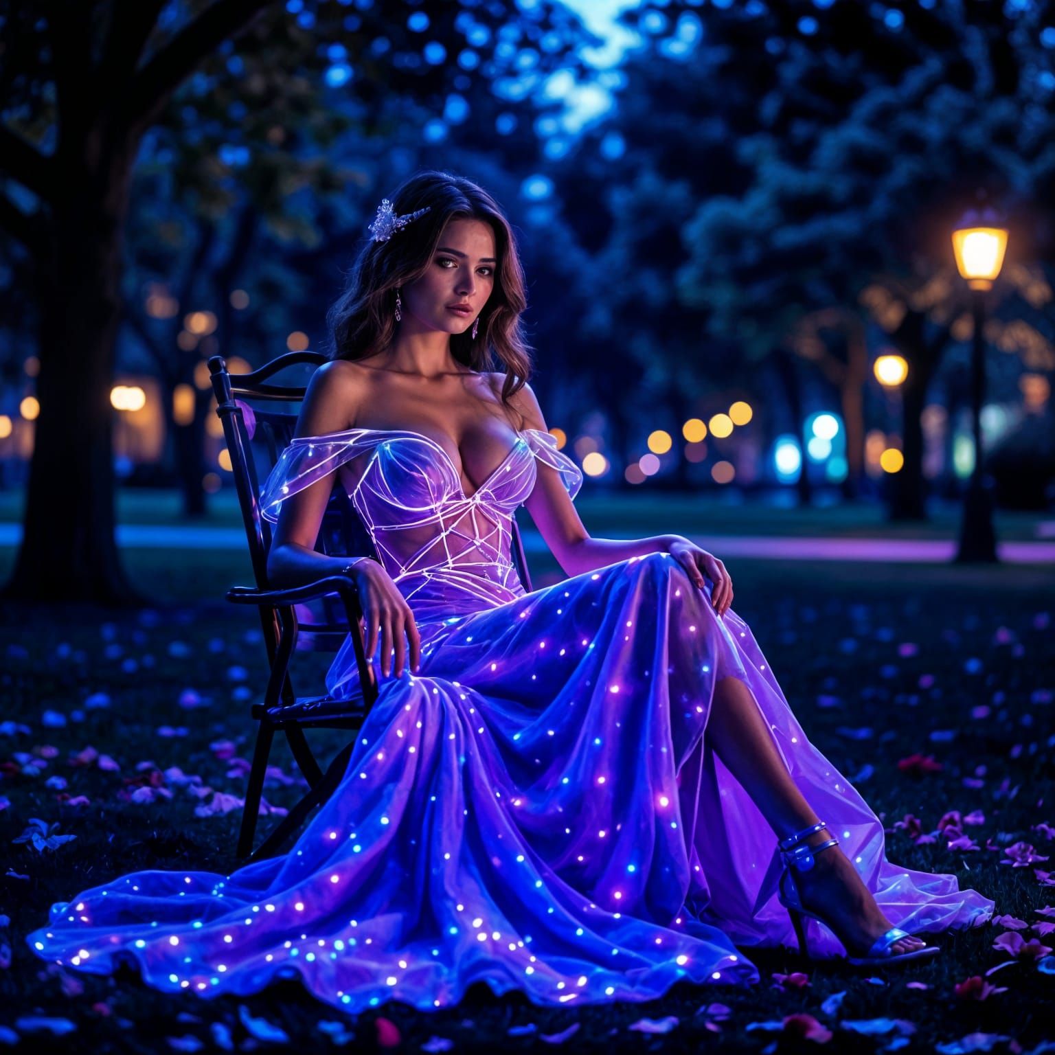 Magical Glowing Dress in Midnight Park