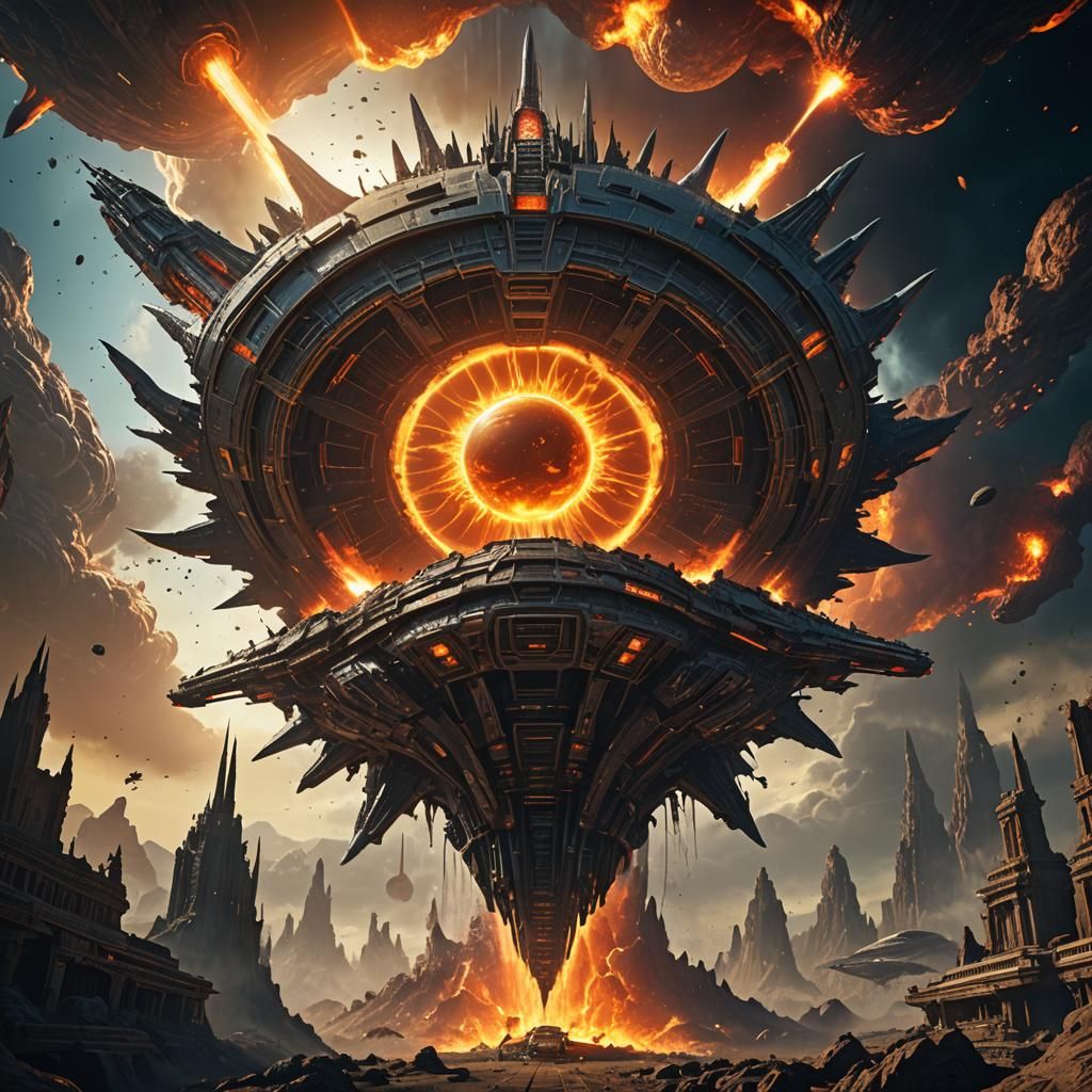 Alien Spacecraft Amidst Solar Eruption