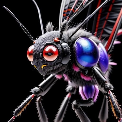 Furry Insect Monster in Surreal Oil Painting