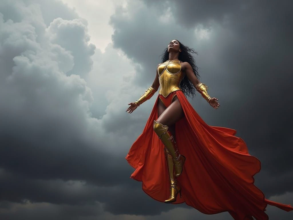 Warrior Goddess in Cinematic Flight