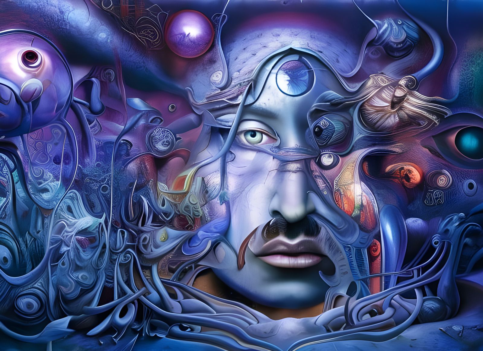 Psychedelic Alien World in Surreal Style