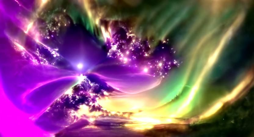 Cosmic Aurora: A Purple Escape into the Sunny Sky