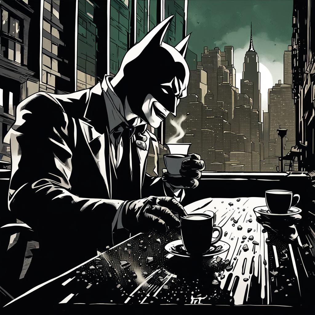 Batman and Joker: Film Noir Coffee in New York