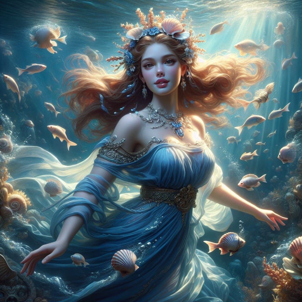 Underwater Enchantress Doris Radiating Greek Allure