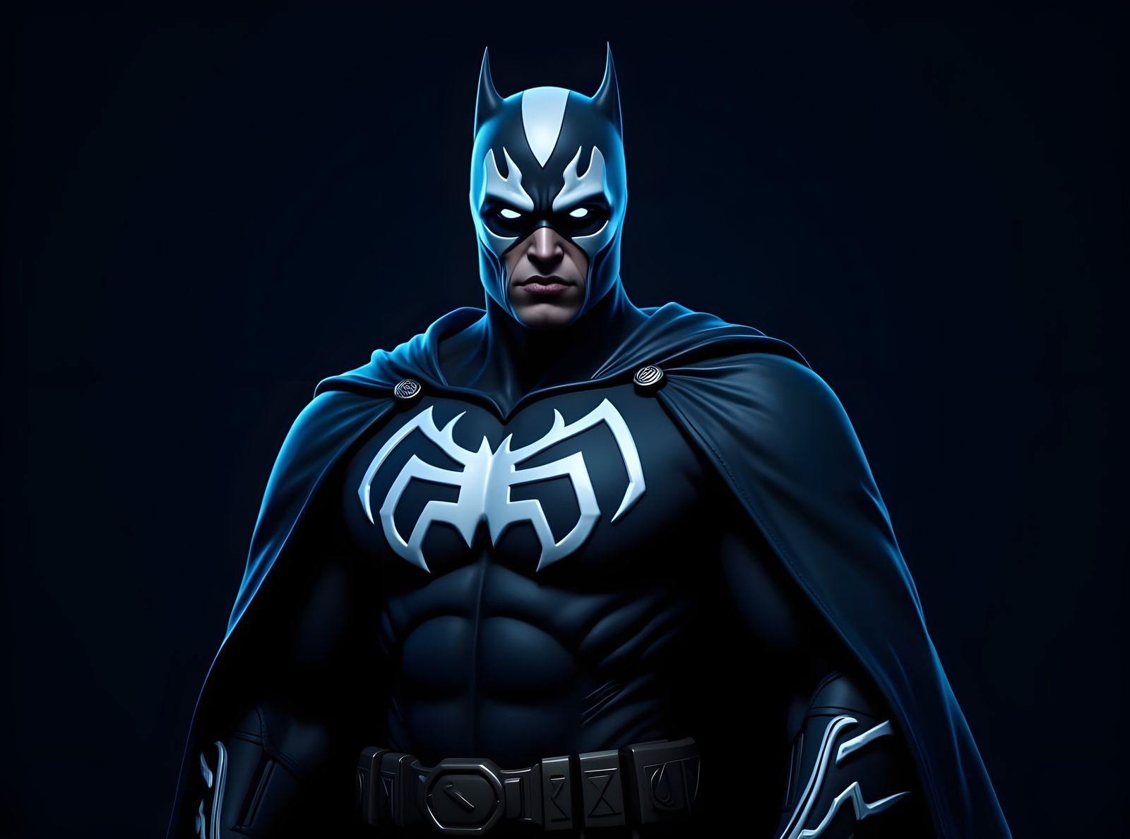 Bruce Wayne Venom Symbiote Fusion in Digital Painting Style