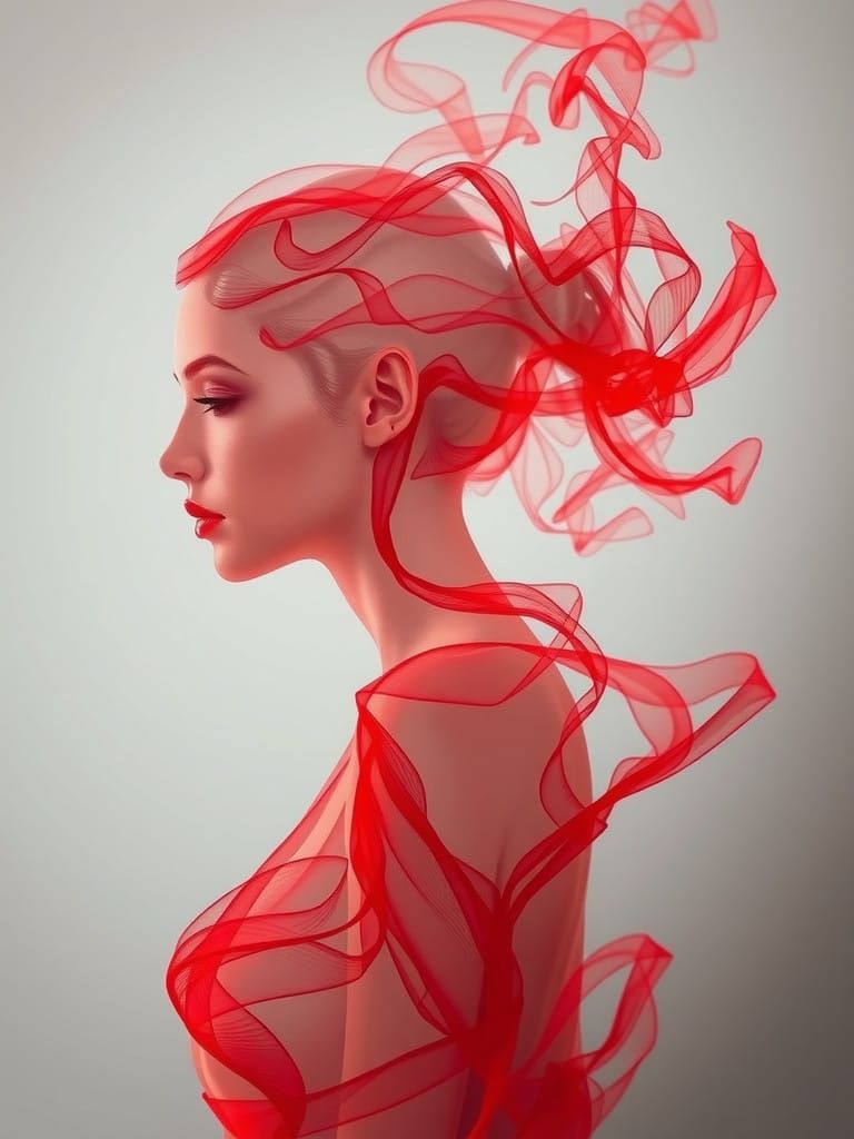 Ethereal Smoke Goddess in Dreamy, Surreal Style