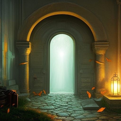 Magical Secret Door Under Stairs in Matte Painting
