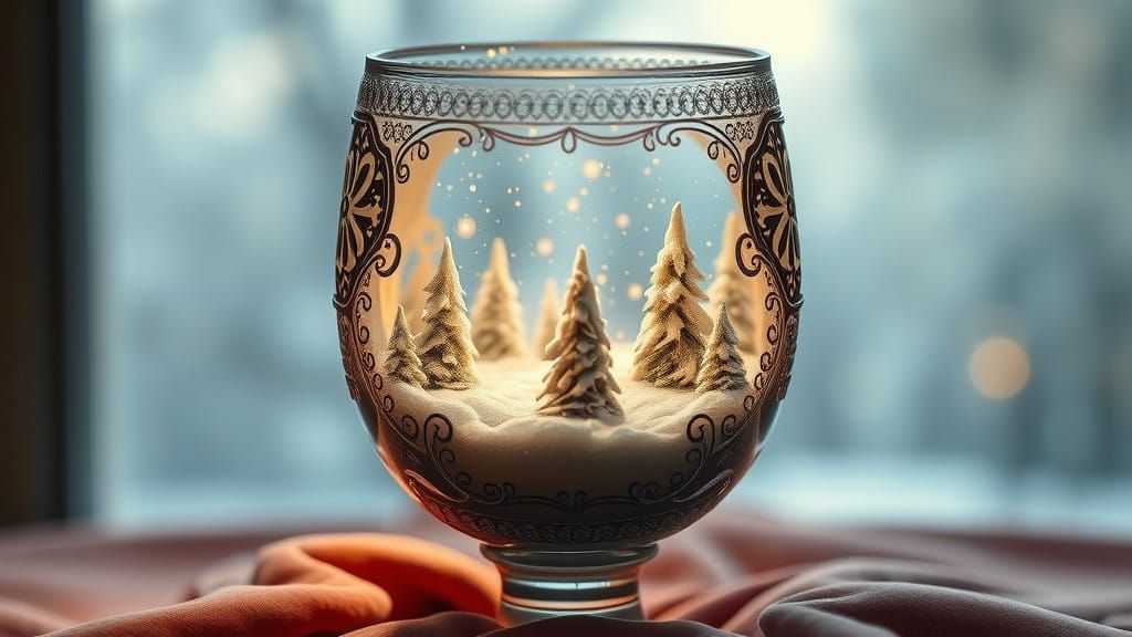 Winter Wonderland Inside Medieval Crystal Goblet