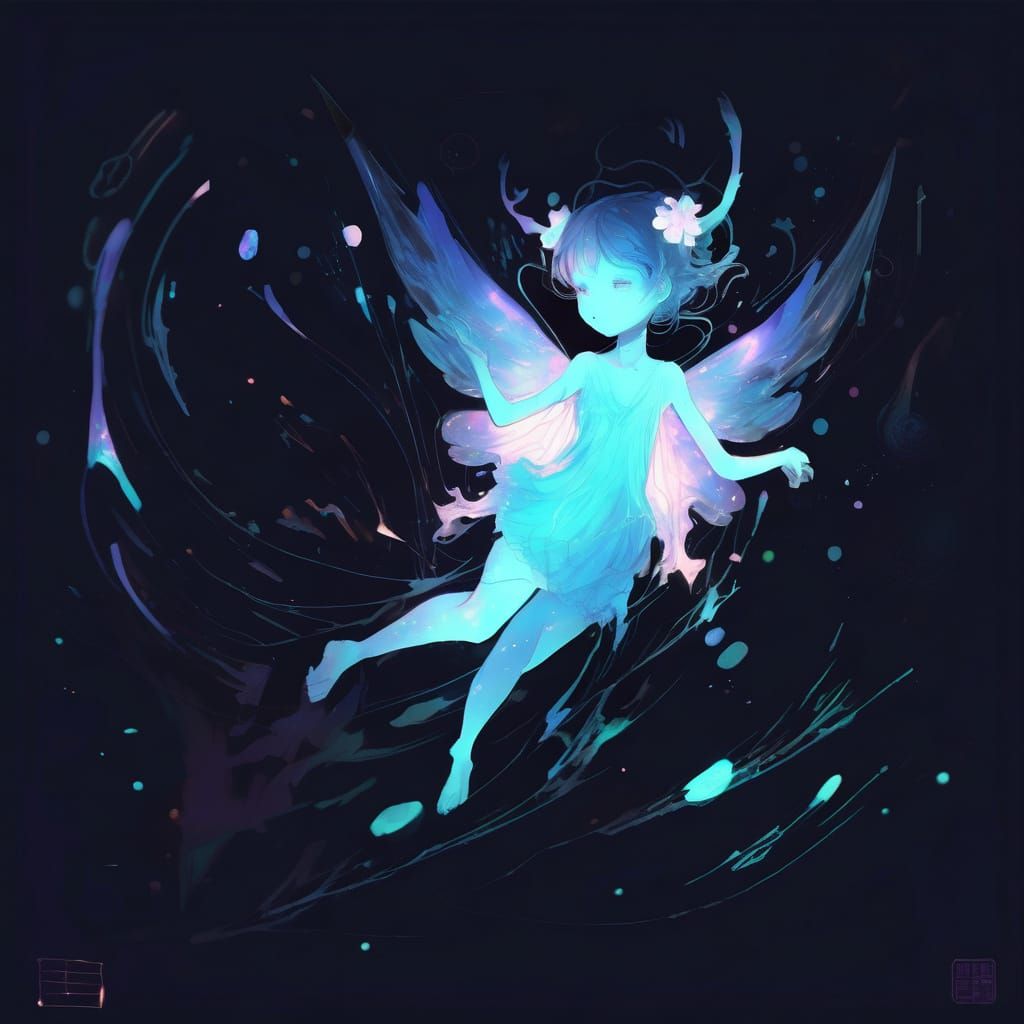 Surreal Impressionistic Scene with Anime Jelly Eyes