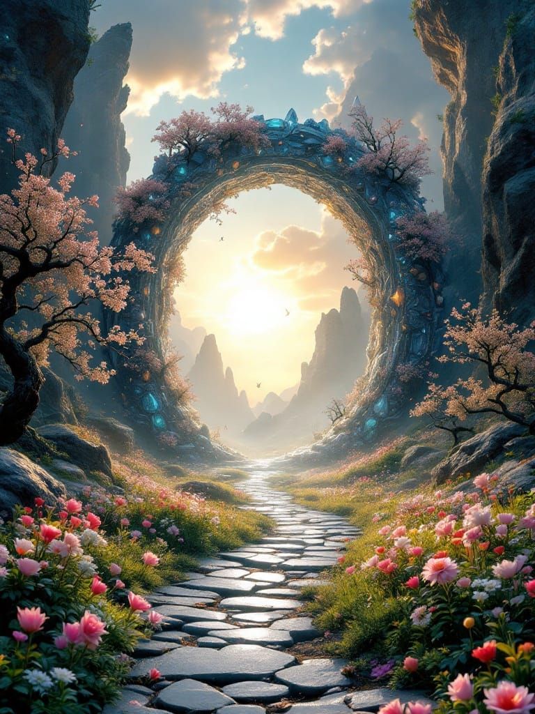 Surreal Cristalline Stargate in Morning Glow